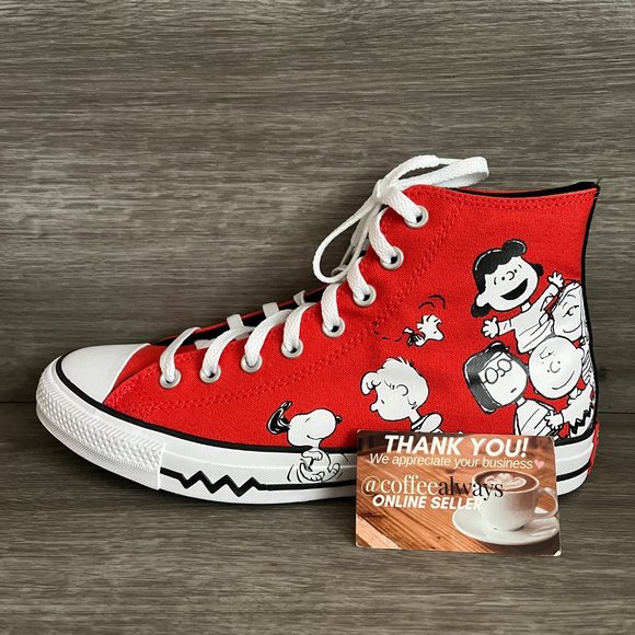 Converse Shoes Converse Peanuts Snoopy Ctas Hi Signal Red Black
